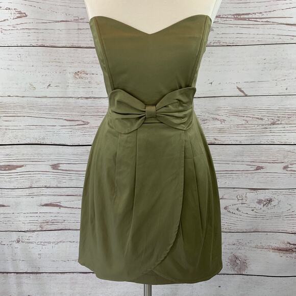 Max Rave khaki strapless dress - Picture 1 of 10
